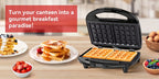 2-Slice Belgian Waffle Maker | Nonstick PFOA-Free Waffle Iron with Indicator Lights | 750W Quick Heating for Breakfast & Snacks