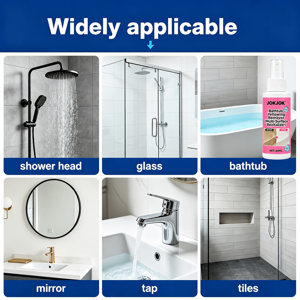 Bathtub Yellow Stain Remover Spray, Fast-Acting Acrylic & Plastic Surface Cleaner, Restores Natural Shine on Tubs, Appliances & Auto Parts