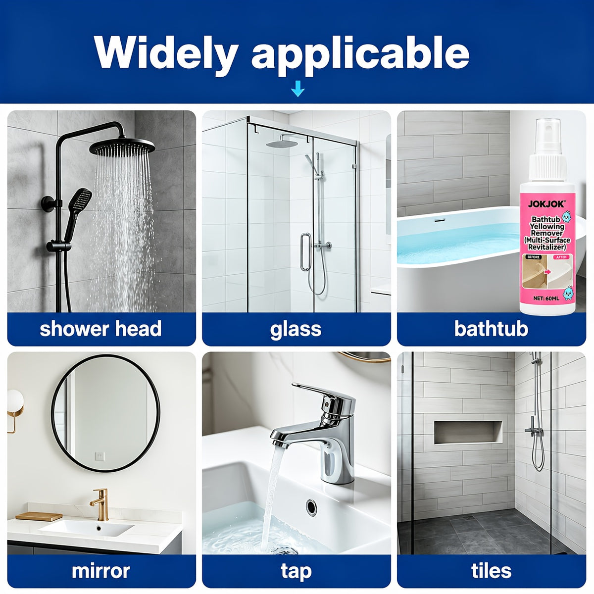 Bathtub Yellow Stain Remover Spray, Fast-Acting Acrylic & Plastic Surface Cleaner, Restores Natural Shine on Tubs, Appliances & Auto Parts