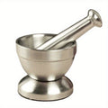 Stainless Steel Mortar and Pestle Set with Manual Spice Grinder - Heavy Duty 304 Stainless Pounding Pot for Grinding Herbs, Garlic, Pepper & Spices, Kitchen Cooking Tool