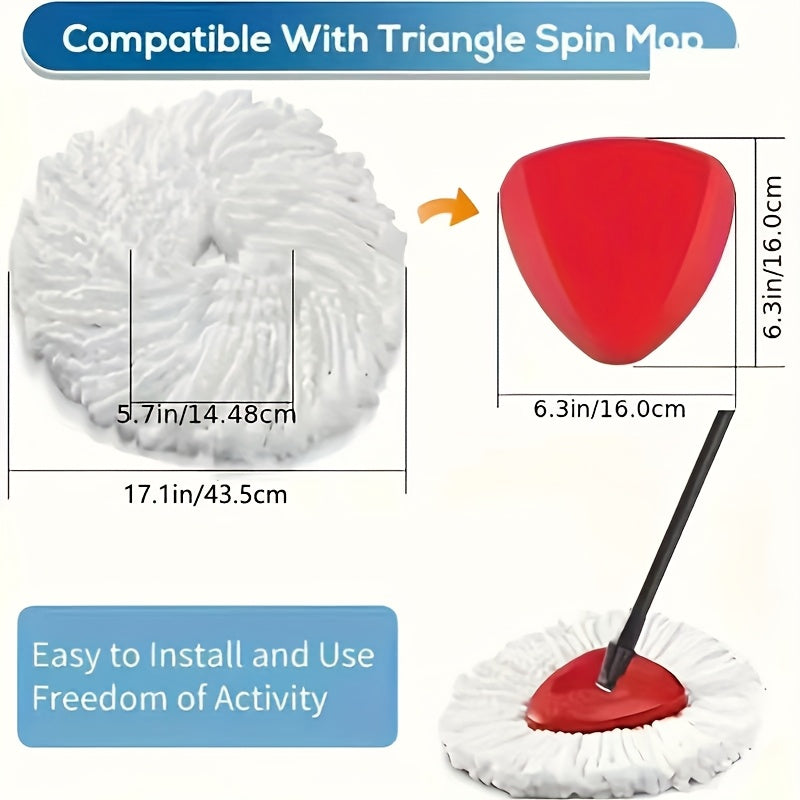 Microfiber Rotary Mop Replacement Heads 360-Degree Triangular Pads for Spin Mop Systems – Available in 2, 5, 10 & 20 Pack, Reusable Floor Cleaning Refills