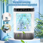 Portable Spray Mist Fan USB Personal Electric Fan 3-Speed with Humidification Ambient LED Light Compact for Office Home Camping Indoor Outdoor