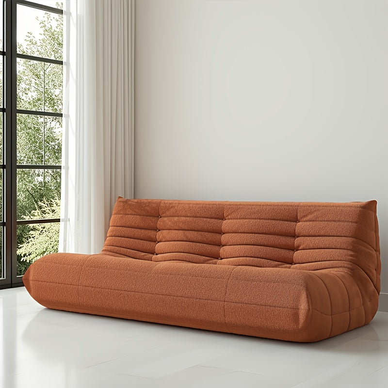 Caterpillar Floor Bean Bag Sofa – Teddy Velvet High-Density Foam Ergonomic Lounge Sofa, 1-2-3 Person, for Living Room Bedroom Game Room, Multiple Colors