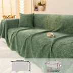 Soft Chenille Sofa Throw Cover with Fringes Durable Pet-Friendly Solid Couch Protector Slipcover for Living Room Sectional Armchair Home Decoration
