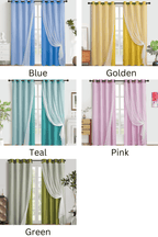 Double Layer Curtains Snowflake Embroidered Sheer Voile + Room Darkening Grommet Drapes – Thermal Insulated Tiebacks Included | 7 Colors Pack of 2