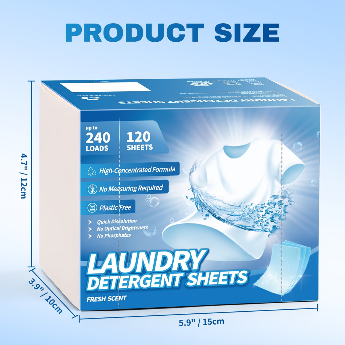 Laundry Detergent Sheets 240 Loads 120 Sheets - Liquidless No-Mess Eco Friendly Laundry Soap Sheets Lavender Scent Tough Stain Removal No Plastic Jug Space Saver