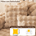 Faux Rabbit Fur Sofa Cover Non-Slip Stretchable Slipcover 3/4 Seat Bubble Soft Couch Protector – Breathable, Machine Washable, Fits Living Room, Bed & Dorm, Warm Home Decor Furniture Cover