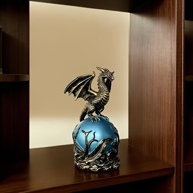Gothic USB Night Light LED Resin Carving with Luminous Sphere – Ambient Bedroom Living Room Decor Light for Festival Parties, Collectors & Gothic Gift Enthusiasts