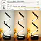 Spiral Adjustable Desk Lamp Vintage Style with Dimmable Warm Light, 3 Color Modes 10 Brightness Settings, Space-Saving Table Lamp for Bedroom Study & Living Room, 12V Safe Low Voltage, Gift for Friends & Family