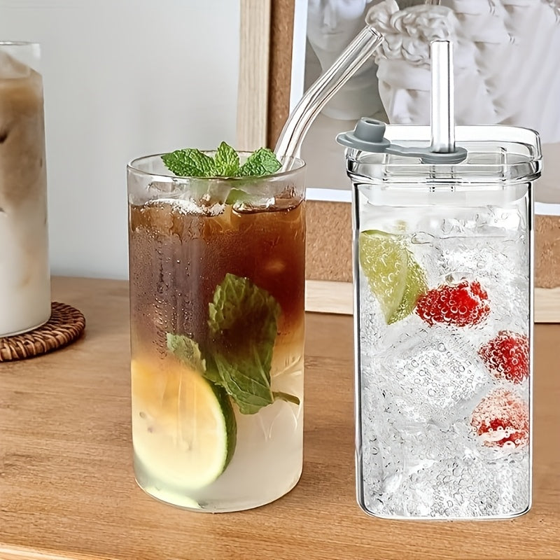 12pcs Square Glass Coffee Cups Set BPA-Free High Borosilicate 13oz Transparent Clear Drinking Glasses for Hot Cold Drinks Office Home Travel Gift for Her | Nuvia Haven