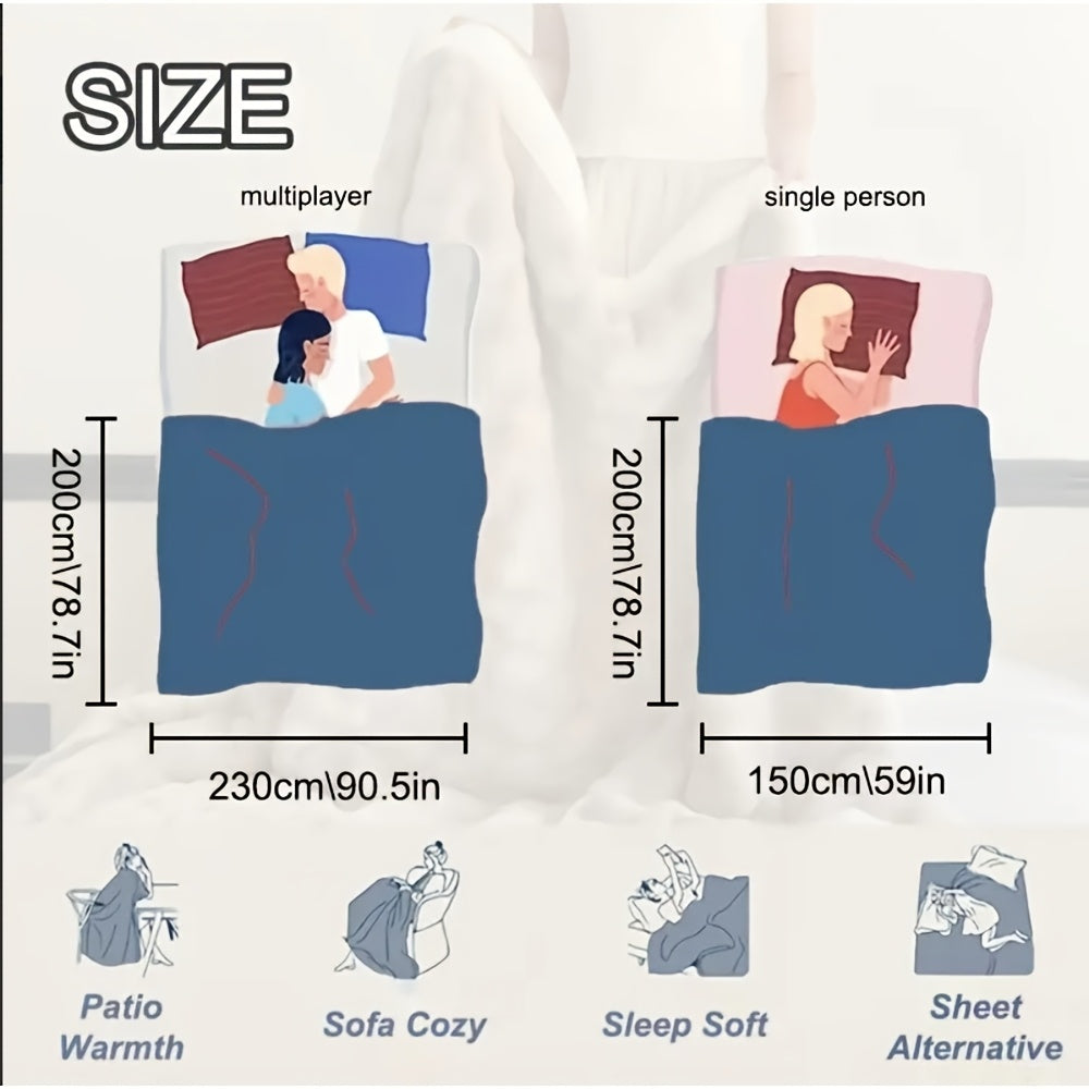 Extra Large Thickened Raschel Throw Blanket Double Layer Ultra Soft All Season Machine Washable Animal Theme Decor 7 Colors 2 Sizes