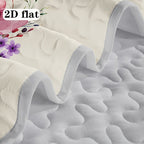 Quilted Quilt Set 2-3 Piece Floral Love Heart Print – Soft Breathable Hypoallergenic Bed Cover with Pillowcases for Twin Full Queen King, Multicolor Bedding