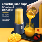 Portable USB Blender Juicer 2-Pack with 6 Blades | Handheld Smoothie Maker for Travel Office | USB Rechargeable Personal Blender for Milkshakes & Iced Drinks