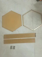 3-Piece Gold Hexagon Cake Stand Set – Metal Cylinder Pedestal Stands for Wedding, Party, Flower Vase & Living Room Decor