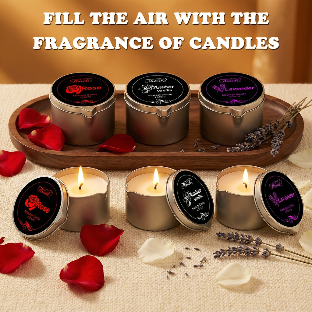 2-in-1 Soy Wax Massage Oil Candle Essential Oil Scented Warm Moisturizing Body Lotion Luxury Spa Candle Gift Set for Women Nail Salon Pedicure Wedding Christmas Valentine 1pc 2pc 6pc 17 Scents