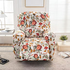 Recliner Slipcover Set of 4 with Side Pocket, Extra Large Jacquard Stretch Furniture Protector Cover, Elastic Band Closure, 92% Polyester All-Season Recliner Chair Cover for Living Room, 10 Patterns