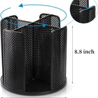 Rotating Paper Cup Holder with 4 Compartments | Disposable Coffee Cup Dispenser & Lid Rack for Countertop, Kitchen, Coffee Station & Bathroom | White or Black