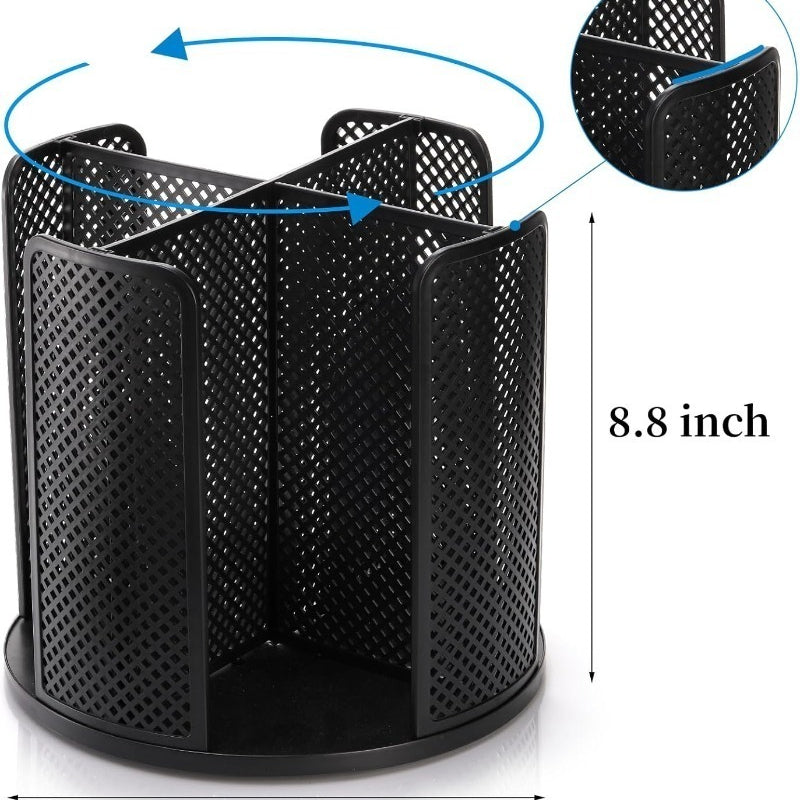Rotating Paper Cup Holder with 4 Compartments | Disposable Coffee Cup Dispenser & Lid Rack for Countertop, Kitchen, Coffee Station & Bathroom | White or Black