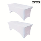 Spandex Fitted 6FT Tablecloth for Rectangular Tables – Wrinkle-Resistant Elastic Table Cover for Parties, Weddings, Trade Shows & Events – 2/4/8/12-Pack in Black, White & Light Yellow