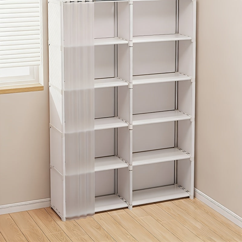 Multi-Purpose Storage Rack Single Double Row Dustproof Bookcase – Easy Install 15.75/31.5 Inch Clothing Storage Cabinet for Office, Classroom, Living Room, Bedroom & Dorm
