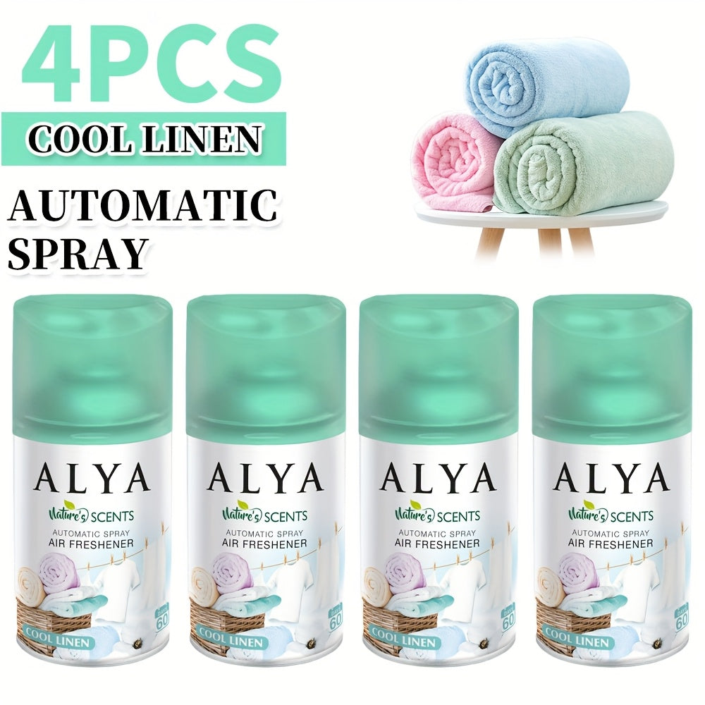 Hands-Free Automatic Odor-Fighting Air Freshener Refill 8.45oz – 6 Scents (Lavender, Vanilla, Cool Linen, Ocean, Mixed Berries & Magnolia) for Home, Car, Bathroom, Closet & Office | 1 or 4 Pack