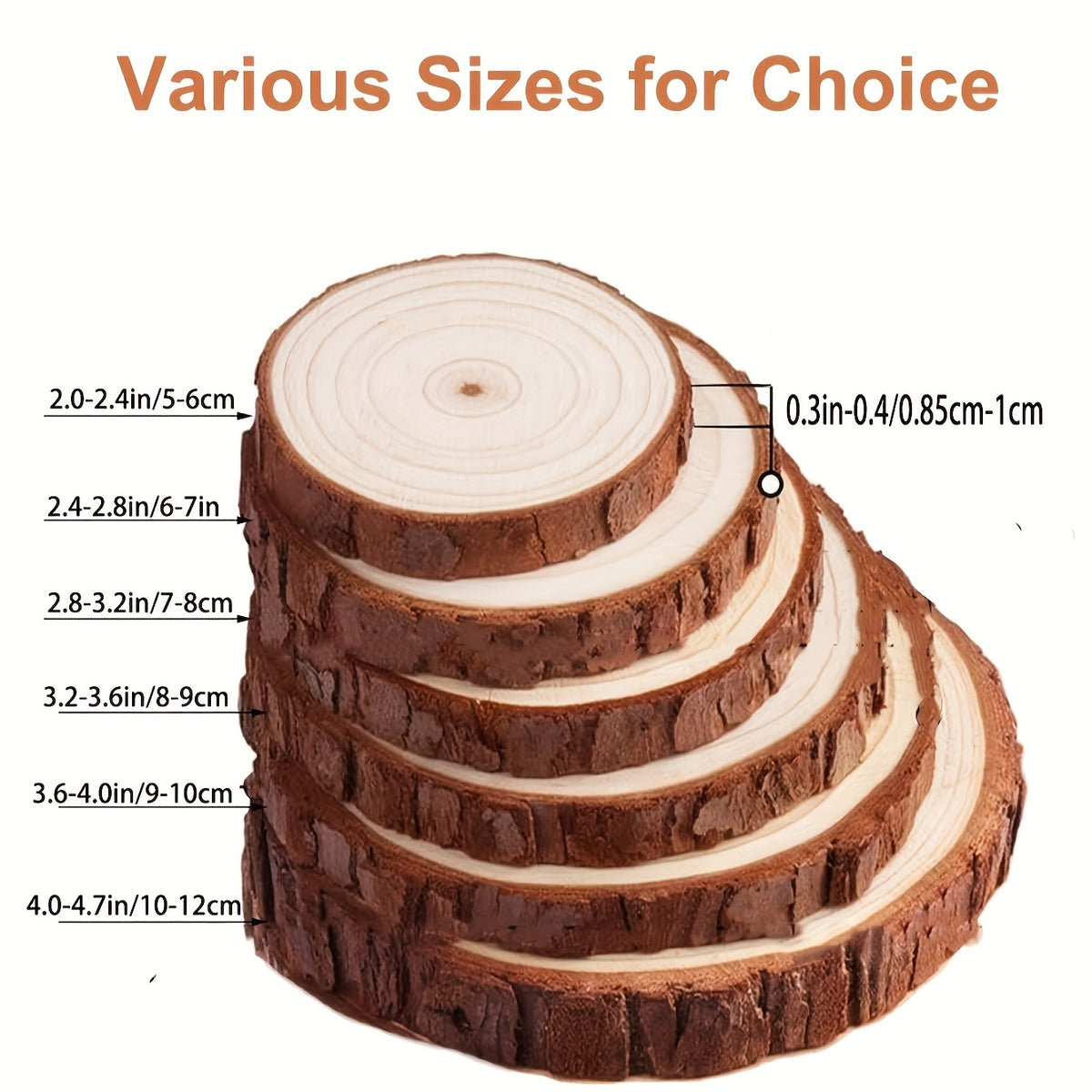Wood Log Slices 28pcs Natural Tree Bark Rounds 2.7–3.5 Inch Unfinished Wooden Discs for Crafts Christmas Decor Coasters Wedding Centerpieces Woodworking DIY Art