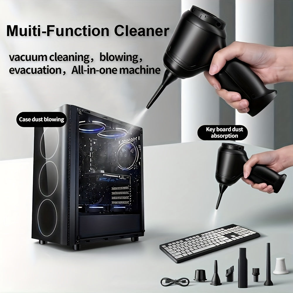 3-in-1 Wireless Handheld Vacuum Cleaner – High-Power Cordless Suction, Air Extraction & Blowing, 5KPa, Pet Hair & Dust, Extended Battery, Car & Home Cleaning, Green Gray Black