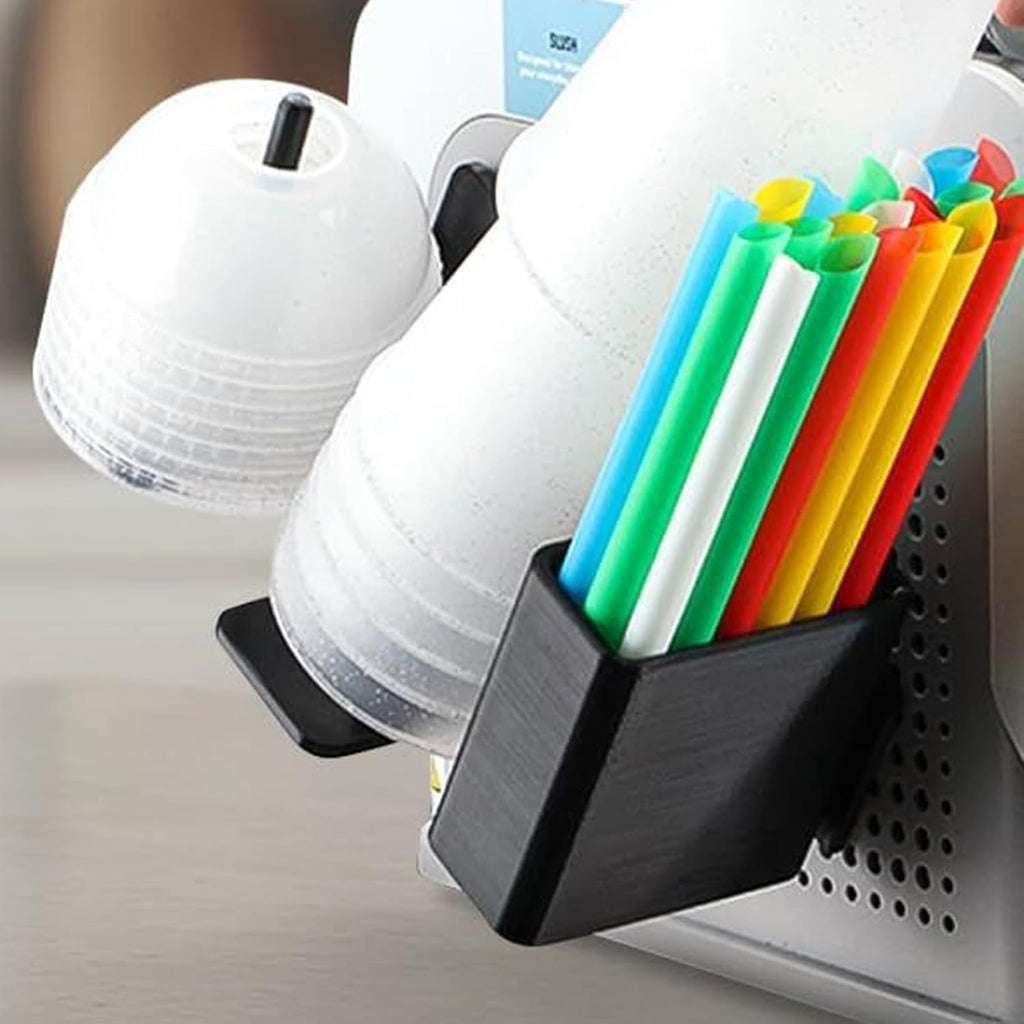 Cup Organizer for Ninja Slushie Machine FS301 & FS300 – Side-Mounted 3-in-1 Holder for Cups, Lids & Straws, Kitchen Accessory Add-On
