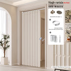 Boho Striped Magnetic Door Curtain – Elegant Folding Polyester Partition Curtain for Living Room, Bedroom & Kitchen, No-Drill Magnetic Closure, Hand Washable