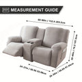 Jacquard Recliner Sofa Cover Set 6 Piece with Center Console Cover & Pocket, Leaf Texture Stretch Slipcover Removable Washable Recliner Protector for Living Room