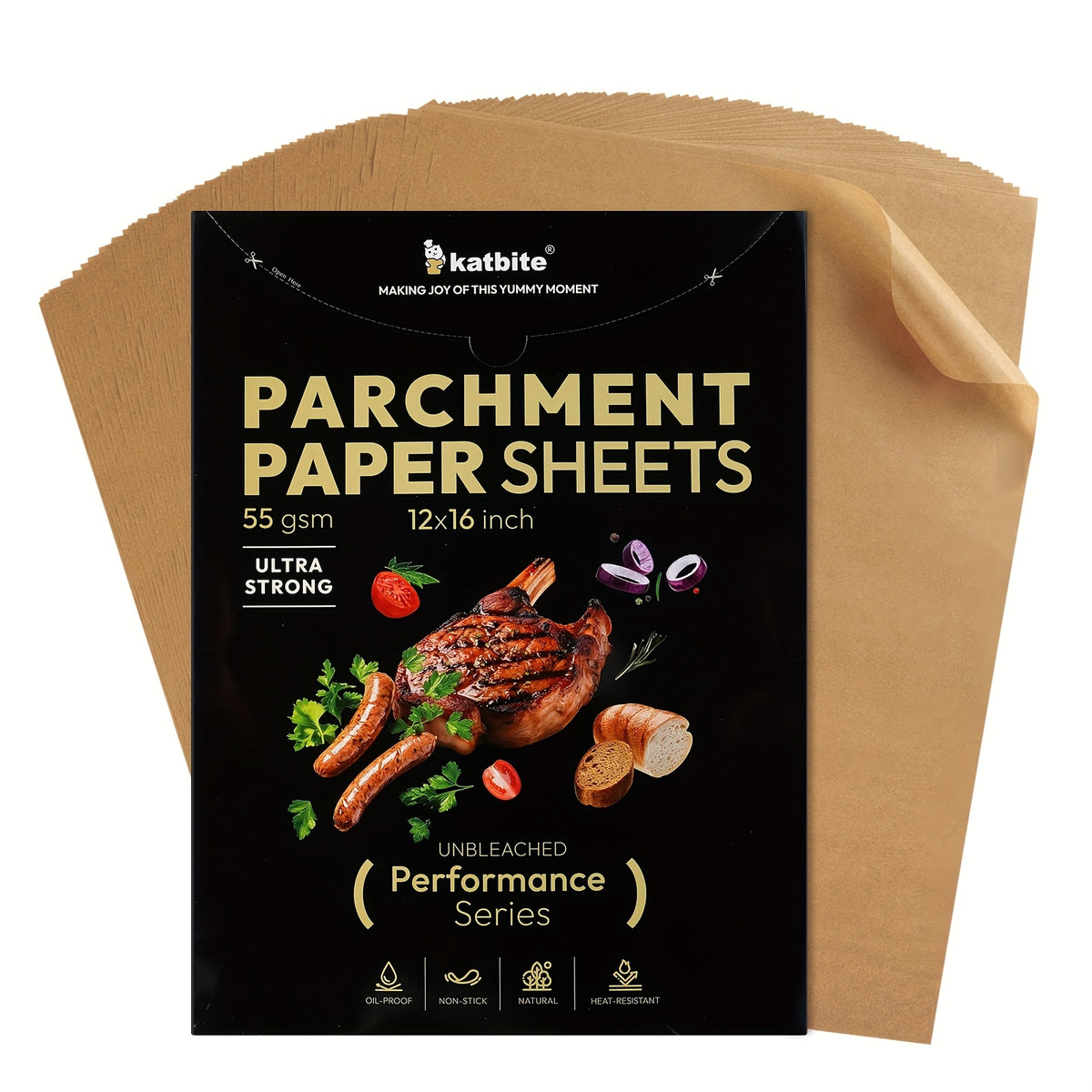 Parchment Paper Baking Liners 199PCS Unbleached Precut 12x16 Inch Non-Stick – Heavy Duty Oven & Air Fryer Safe Brown Baking Sheets for Cookies, Bread, Cake, Pizza & Meat