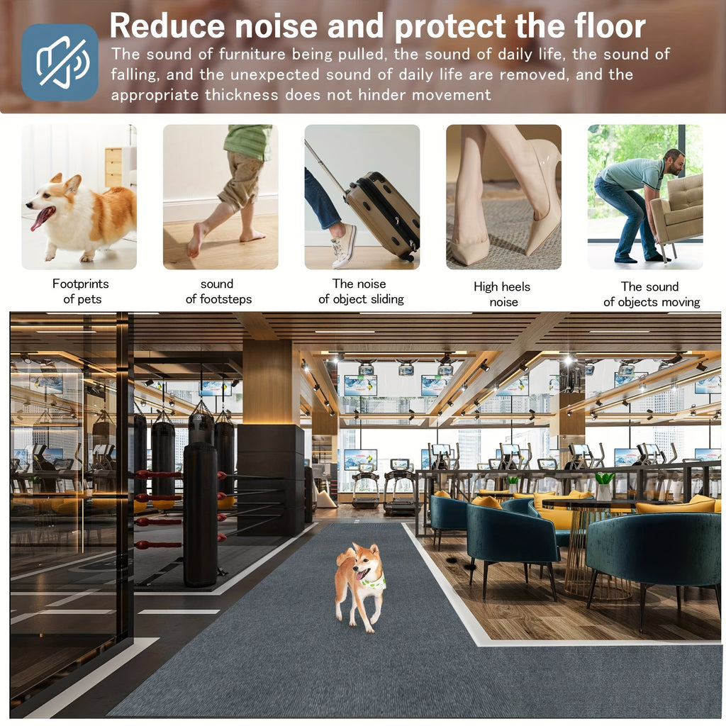 Non-Slip Hallway Runner Rug Self-Adhesive TPR Backing Ultra-Thin 0.4mm 5 Colors 6 Sizes for Kitchen Bedroom Living Room Entryway Hardwood Floors