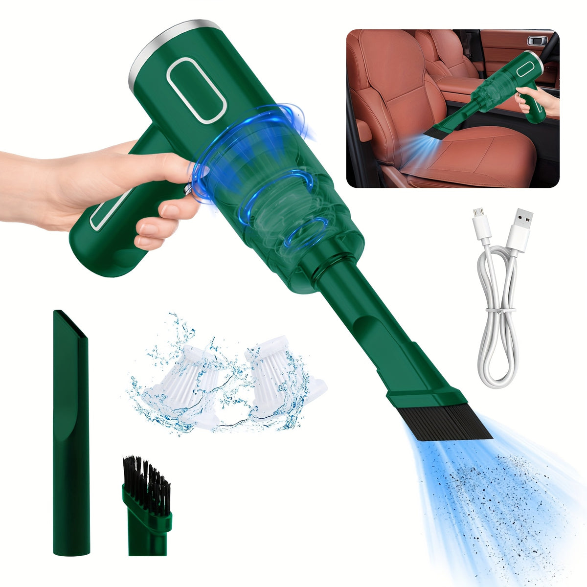 Handheld Vacuum Cleaner 5000Pa Portable Cordless Car Home Mini Vacuum Strong Suction for Car Interior Keyboard Pet Hair Dust