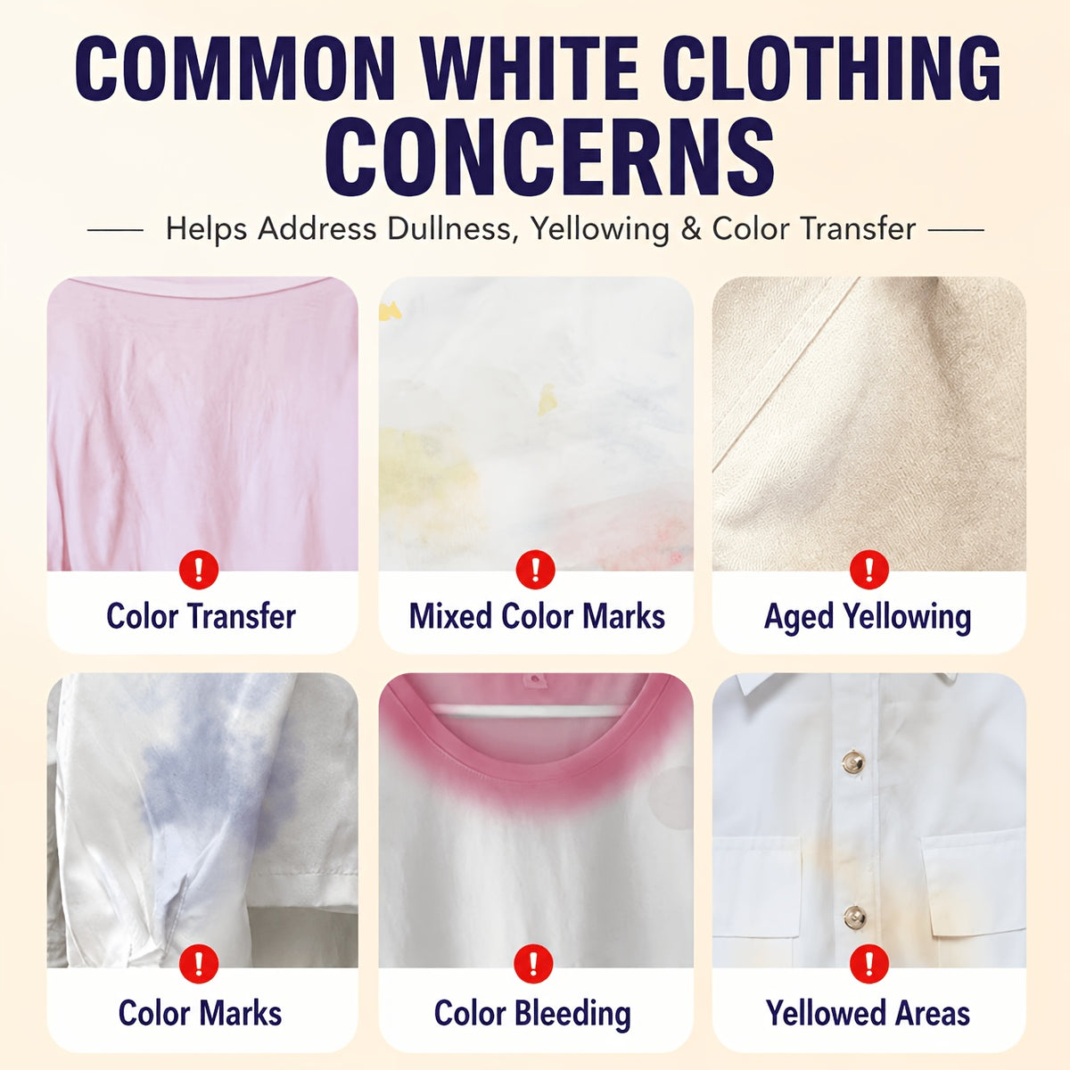 White Fabric Brightener & Yellowing Remover Powder - Color-Restoring Bleaching Agent for White Clothes Anti-Color-Bleeding Whitening Laundry Treatment