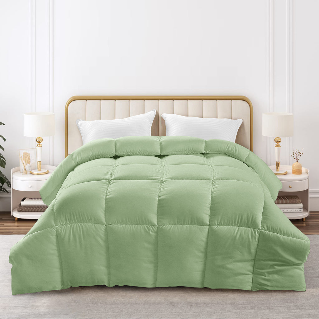 All Season Comforter with Corner Tabs & Box Stitching – Soft Fluffy Lightweight Hotel-Quality Duvet Insert for Twin Queen King, Breathable Year-Round Bedding