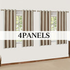 Velvet Grommet Curtains 4 Panels – Room Darkening Thermal Flannel Drapes for Living Room & Bedroom, Luxury Soft Window Panels, 52"W Multiple Lengths, Golden Hot Pink Champagne Taupe