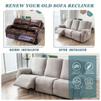 Leaf Texture Jacquard Stretch Recliner Slipcover Set 8pcs Non-Slip Removable Washable Recliner Chair Cover Living Room Hotel Office Home Decor 3 Colors