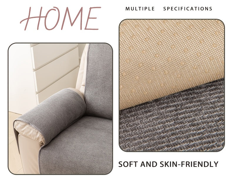 Bohemian Sofa Cover for Armchairs & Single Sofas, Anti-Slip Machine Washable Slipcover, Soft Solid Color Pet-Friendly Couch Protector for All Seasons, Modern Minimalist Home Decor