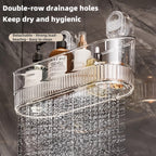 Suction Cup Shower Caddy – No-Drill Wall-Mounted Bathroom Organizer Shelf, Holds 10 lbs, Corrugated Grip, ABS Plastic Rack for Shower Essentials, Cosmetics & Toiletries (1 or 2 Pack)
