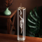 Glass Incense Holder with Sturdy Metal Base, Minimalist Incense Stick Holder for Meditation, Yoga & Spa, Elegant Home Decor Accent, Fits 0.1–0.4 Inch Sticks, Christmas Gift
