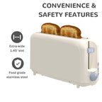 Ultra-Slim 2-Slice Toaster 750W, Wide Slot for Bread Bagels & Waffles, 6 Browning Levels, Cancel Reheat & Defrost, Auto Pop-Up, Removable Crumb Tray – 5 Colors