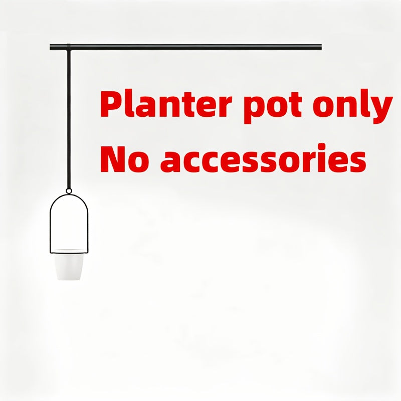Vertical Planter Set with Adjustable Metal Rod, Iron Rings & Hanging Flower Pots for Window Sill & Balcony, Mini Vertical Garden Kit for Indoor Outdoor Plants, Space-Saving Patio Planter