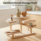 Multi-Tier Wooden Desk Organizer 5 or 6 Tray – Space-Saving Standing Shelf Rack for Cosmetics, Jewelry, Decor & Office Supplies