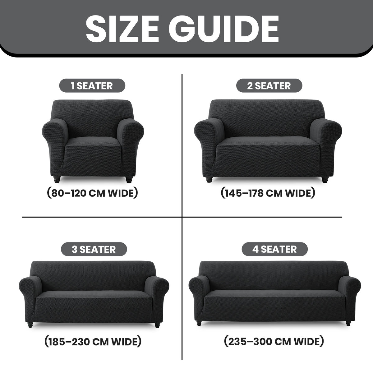 Spandex Stretch Sofa Cover Non-Slip Washable Couch Slipcover for 1 2 3 Seater Elastic Furniture Protector Pet & Kid Friendly Living Room Bedroom Home Decor