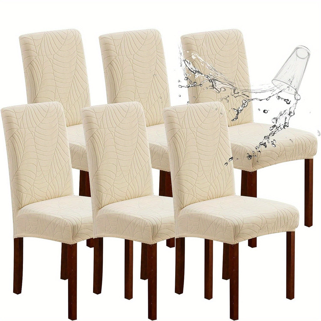 Stretch Jacquard Dining Chair Covers Set of 4 or 6 Removable Washable Polyester-Elastane Slipcovers – Chair Protector for Kitchen Home Hotel Restaurant, Valentine's Day Home Decoration