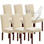 Stretch Jacquard Dining Chair Covers Set of 4 or 6 Removable Washable Polyester-Elastane Slipcovers – Chair Protector for Kitchen Home Hotel Restaurant, Valentine's Day Home Decoration