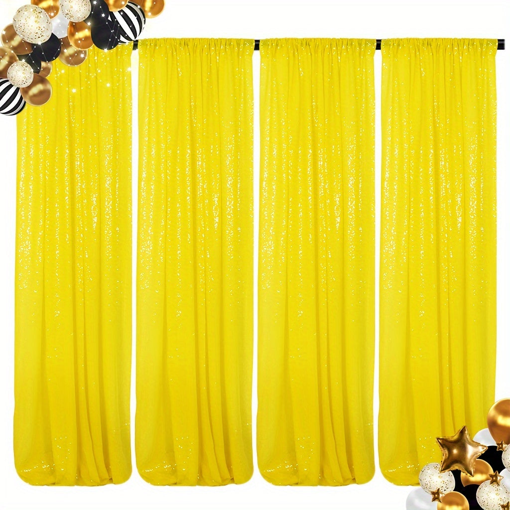 Sequin Curtains Backdrop 4 & 6 Panels 2x8FT - Shimmer Glitter Party Backdrop Curtain for Wedding Birthday Bachelorette Photo Booth, 25 Colors Reusable Event Decoration