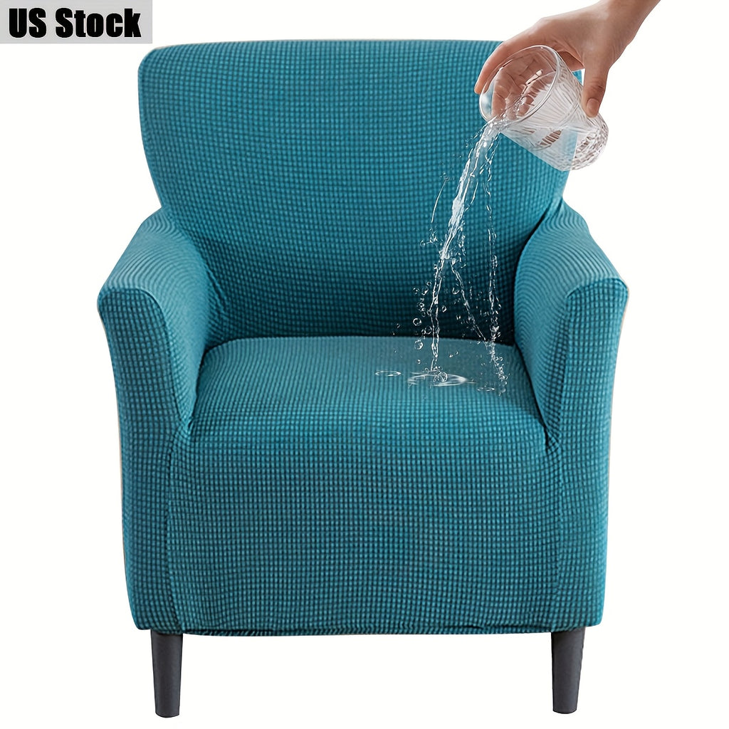 Elastic Stretch Armchair Sofa Cover, Corn Velvet Knit Non-Slip Solid Color Sofa Slipcover Protective Cover for Small Single Armrest Chair Living Room Pet-Friendly