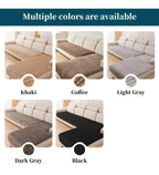 Quilted Short Plush Sofa Protector Set of 2 Ultra Soft Thick Non-Slip Sofa Mat – Pet Friendly, Machine Washable, Fits 3-Seater Sofa, Chaise & Bed Chair, Contemporary Home Decor