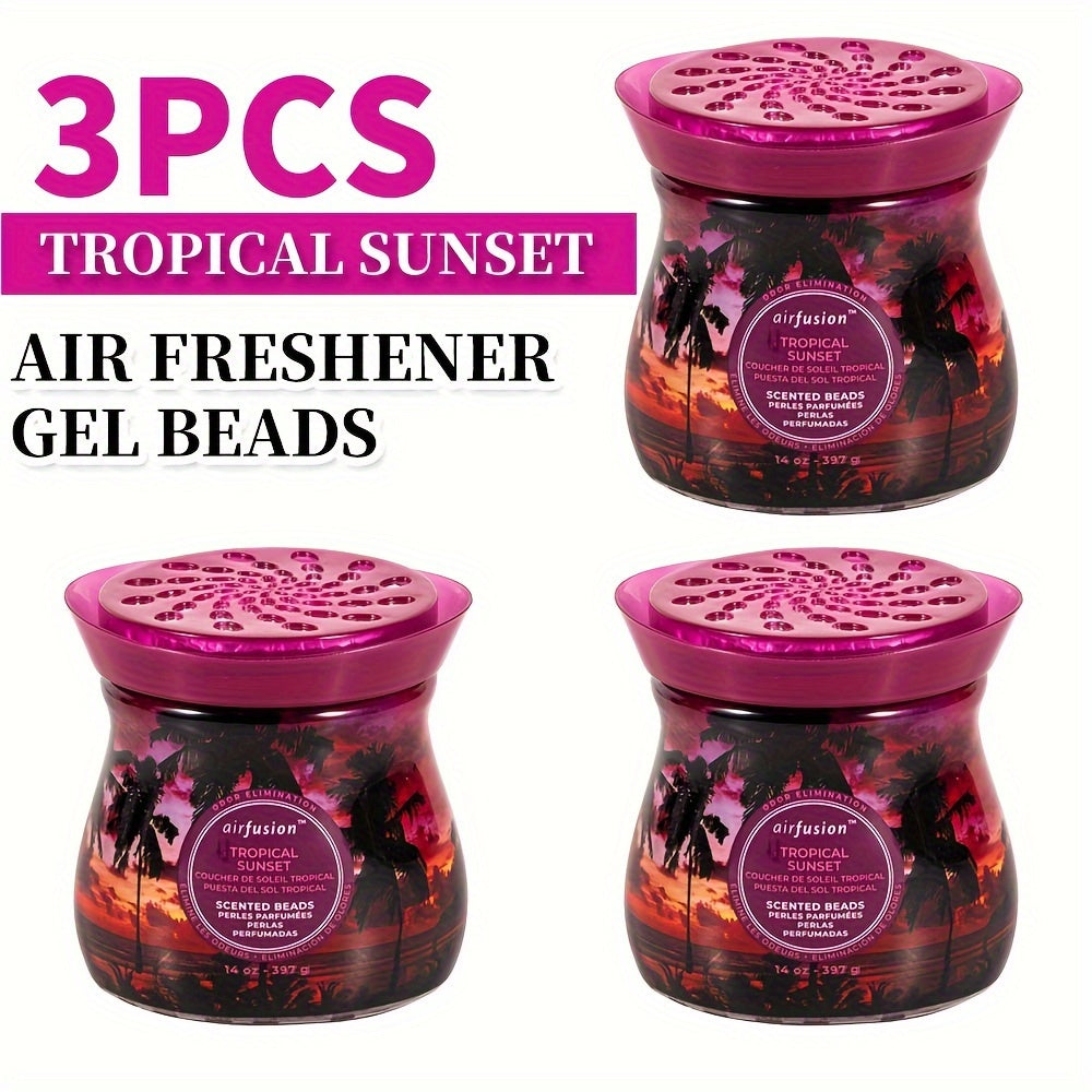 Air Freshener Scented Beads 3-Pack 14oz Each Long-Lasting Fragrance Odor Eliminator for Home Room Closet Bathroom Car Office Fabric Aromatherapy Multiple Scents